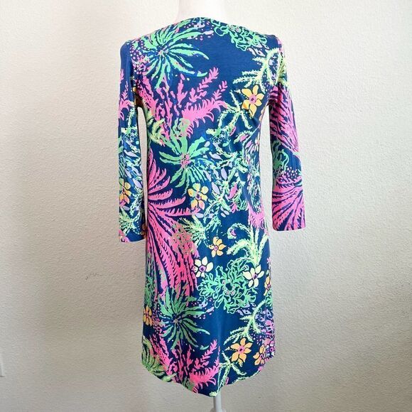 LILLY Pulitzer Erin All A Glow V-neck Relaxed Nautical Shift Dress XS Vacation - Picture 3 of 6
